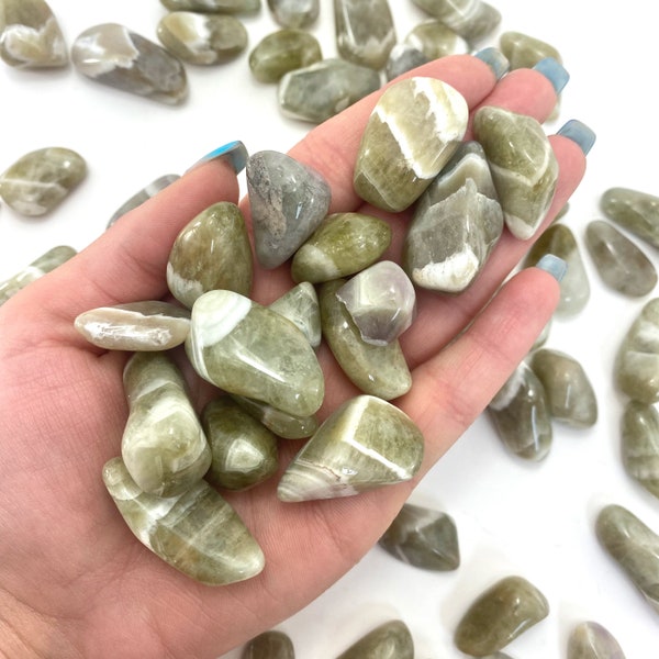 Small Prasiolite Tumbled Stone, Green Amethyst Tumble, Tumbled Green Amethyst, Tumbled Prasiolite, T-119