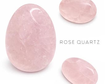 Rose Quartz Palm Stone - Natural Rose Quartz - Polished Rose Quartz Palm