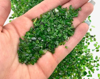 25g Diopside Chips, Mini Gemstone Chips, Diopside Mini Chips, Diopside Gemstone