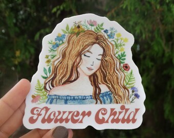 Flower child waterproof vinyl sticker