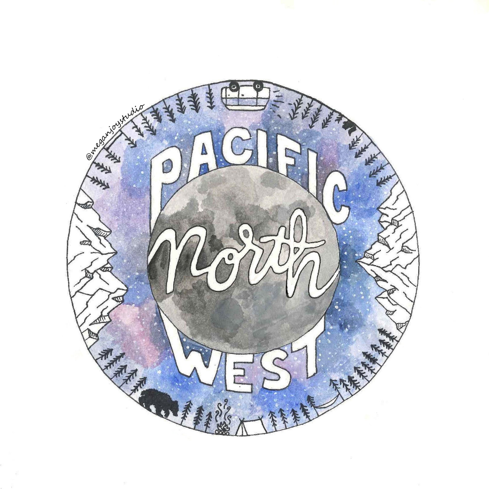 Pacific Northwest Sticker Waterproof Vinyl Sticker PNW Etsy