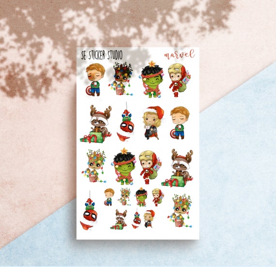 Babbo Natale Marvel.Natale Marvel Planner Stickers Diary Stickers Adesivi Etsy