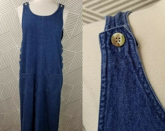 modest denim overall dress