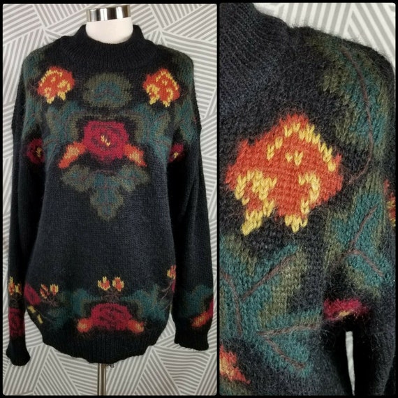 Vintage 90s Fuzzy Mohair Sweater Womens size Large