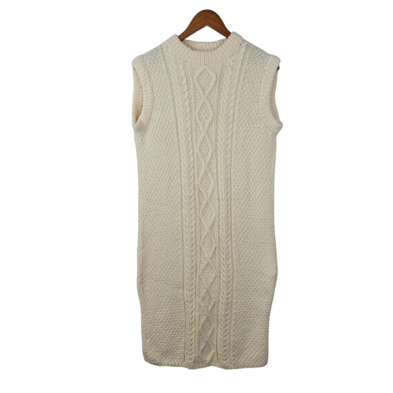 cable knit sweater vest dress Vintage Hand Size Medium Large XL 1X Pullover Ivory x-mappingIndex:114514865-2316184351