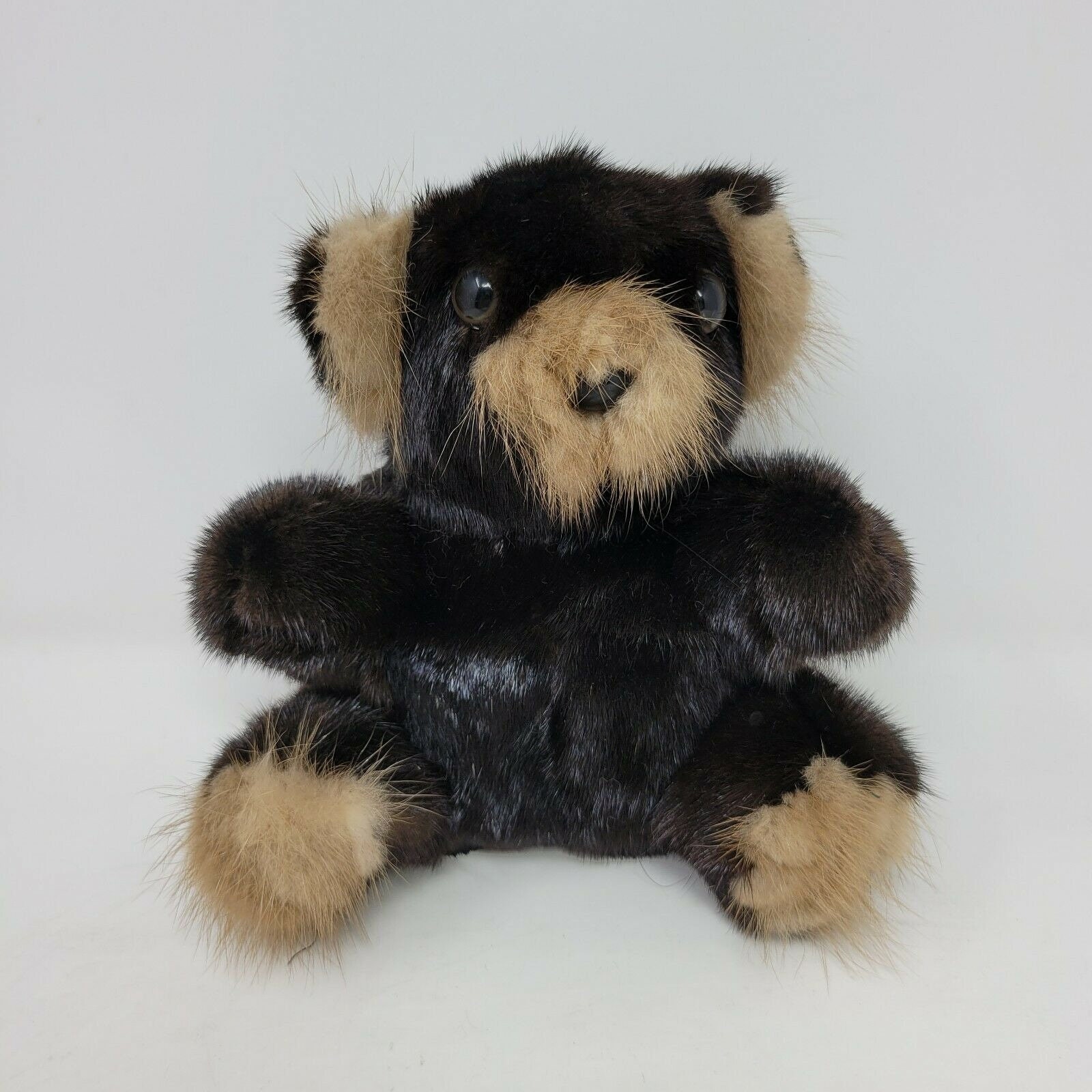 Vintage Bear Genuine Mink Fur Teddy Plush Black Brown 7 inch Etsy