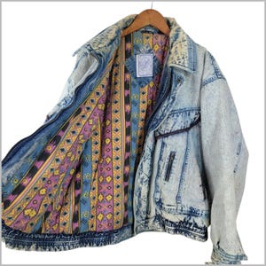 Vintage Denim Chore Coat Filt Distressed Workwear Jacket Herr XL Destroyed bild 1
