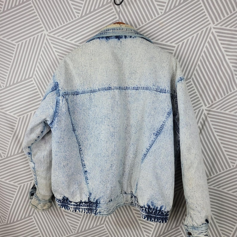 Vintage Denim Chore Coat Filt Distressed Workwear Jacket Herr XL Destroyed bild 9