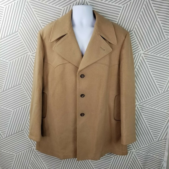 Vintage 70s Stratojac Wool Over Coat Jacket Mens 4