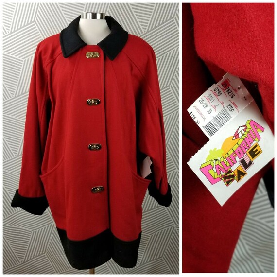 Vintage New Plus size 26/28 4X Long Coat Wool Tren