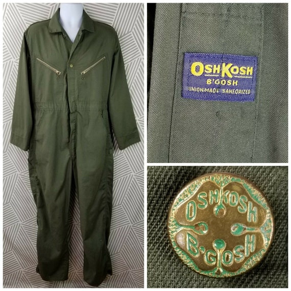 Vintage Oshkosh B'Gosh Coveralls Mens Large XL Arm