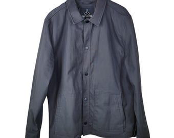 Prana Men's Westside Shirt Jacket XL Snap Front Shacket Utility Cargo Grey