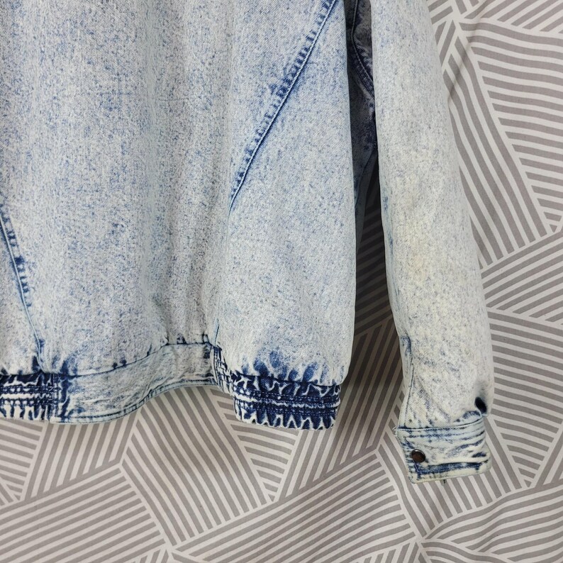 Vintage Denim Chore Coat Filt Distressed Workwear Jacket Herr XL Destroyed bild 10