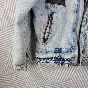 Vintage Denim Chore Coat Filt Distressed Workwear Jacket Herr XL Destroyed bild 4