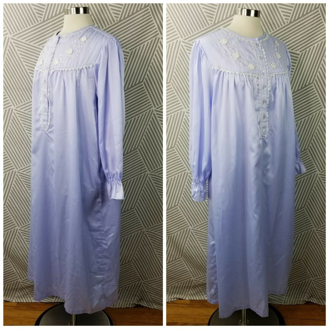 Vintage size Medium Nightgown Cuddleskin Satin Soft Flannel Etsy