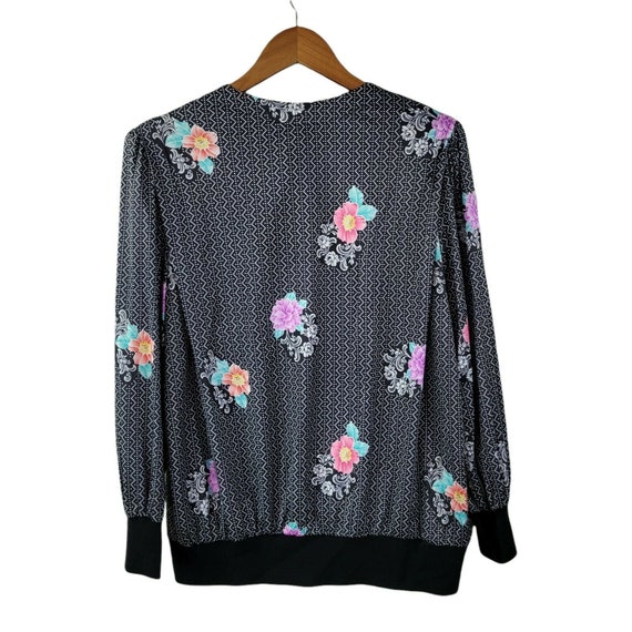 Vintage 90s Size 18W 1X Shirt Top Floral Rose Cot… - image 3