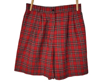 Geruite shorts maat 10 30" taille casual hoge taille Mackintosh tartan rood vintage