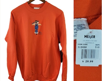 Bluza Vintage New Halloween Strach na wróble Dynia rozmiar średni pomarańczowy Martwy zapas