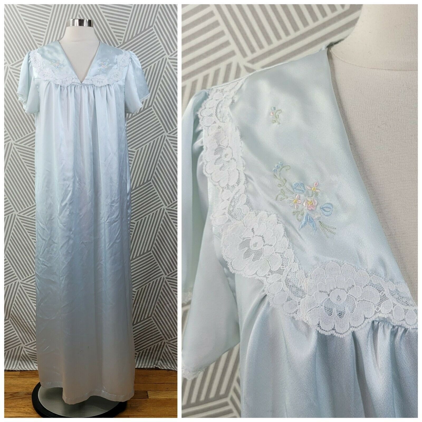 Vintage size Medium Nightgown Cuddleskin Satin Soft Flannel Etsy