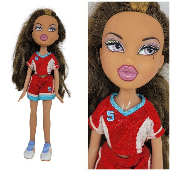 Bratz 2001 Yasmin Doll Purple Eyes Brown Hair Money Piece Highlights Beauty Mark Etsy