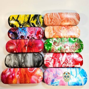 Custom hard eye glass case, abstract painted glasses case, painted eye glass case, clam shell sunglass case, FREE SHIPPING