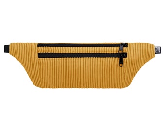 Riñonera pana curry amarillo plano vegano cosido a mano en Berlín para mujeres hombres unisex bolso de cadera bolso de hombro bolso de cadera bolso bandolera