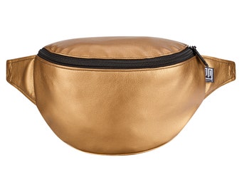 Sac banane classique en faux cuir cuivre pour femmes et hommes, sac de hanche unisexe, sac à bandoulière, sac banane