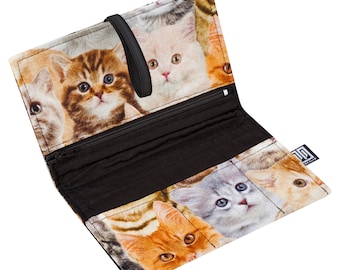 Tabaktasche Tabakbeutel Canvas Stoff mit Katzen Motiv Vegan Handgenäht in Berlin für Damen Herren Unisex Tabak Pouch Drehertasche