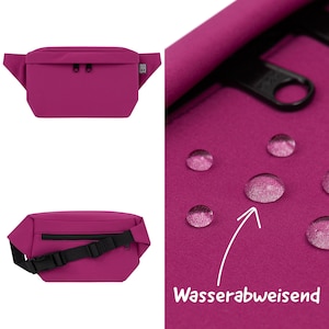 Wasserfeste Bauchtasche aus Softshell, Robuste Outdoor Gürteltasche, Crossbody Bag Damen & Herren mit 3 Fächern, große Hüfttasche eckig Bild 6