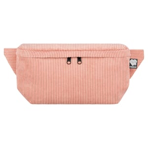 auchtasche Cord Rosa (groß, 3 Fächer) – geräumige Hipbag Crossbody Gürteltasche Damen Herren vegan fair made in Germany (Berlin)