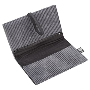 Tabaktasche Cord Grau (6 Fächer) – Drehertasche Tabakbeutel Damen Herren vegan fair made in Germany (Berlin)