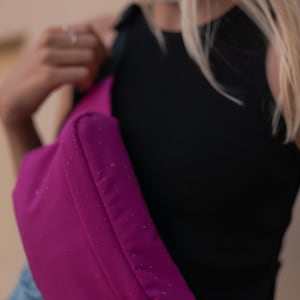 Bum Bag Softshell fuchsia square women men unisex hipbag crossbody bag image 5