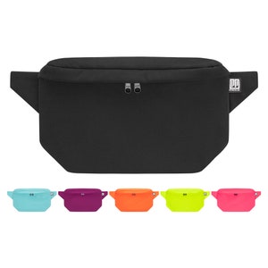 Große Bauchtasche Softshell, Damen & Herren Hüfttasche, große Gürteltasche wasserabweisend, Outdoor Bauchtasche, große Hipbag eckig