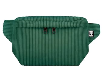 Riñonera pana cuadrada verde mujer hombre unisex bandolera bandolera