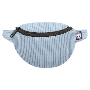 Sac banane en velours côtelé bleu clair Mini Vegan Cousu main à Berlin pour enfants, femmes, hommes, sac banane unisexe, sac à bandoulière, sac banane