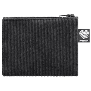 Etui klein Cord schwarz Mini Vegan Handgenäht in Berlin Geldbörse für Kinder Damen Herren Unisex Mini-Geldbörse Portemonnaies Bild 1