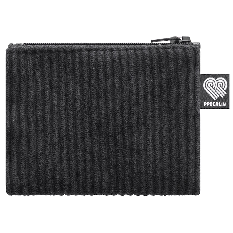 Case small corduroy black mini vegan hand sewn in Berlin wallet for children women men unisex mini wallet purses image 1
