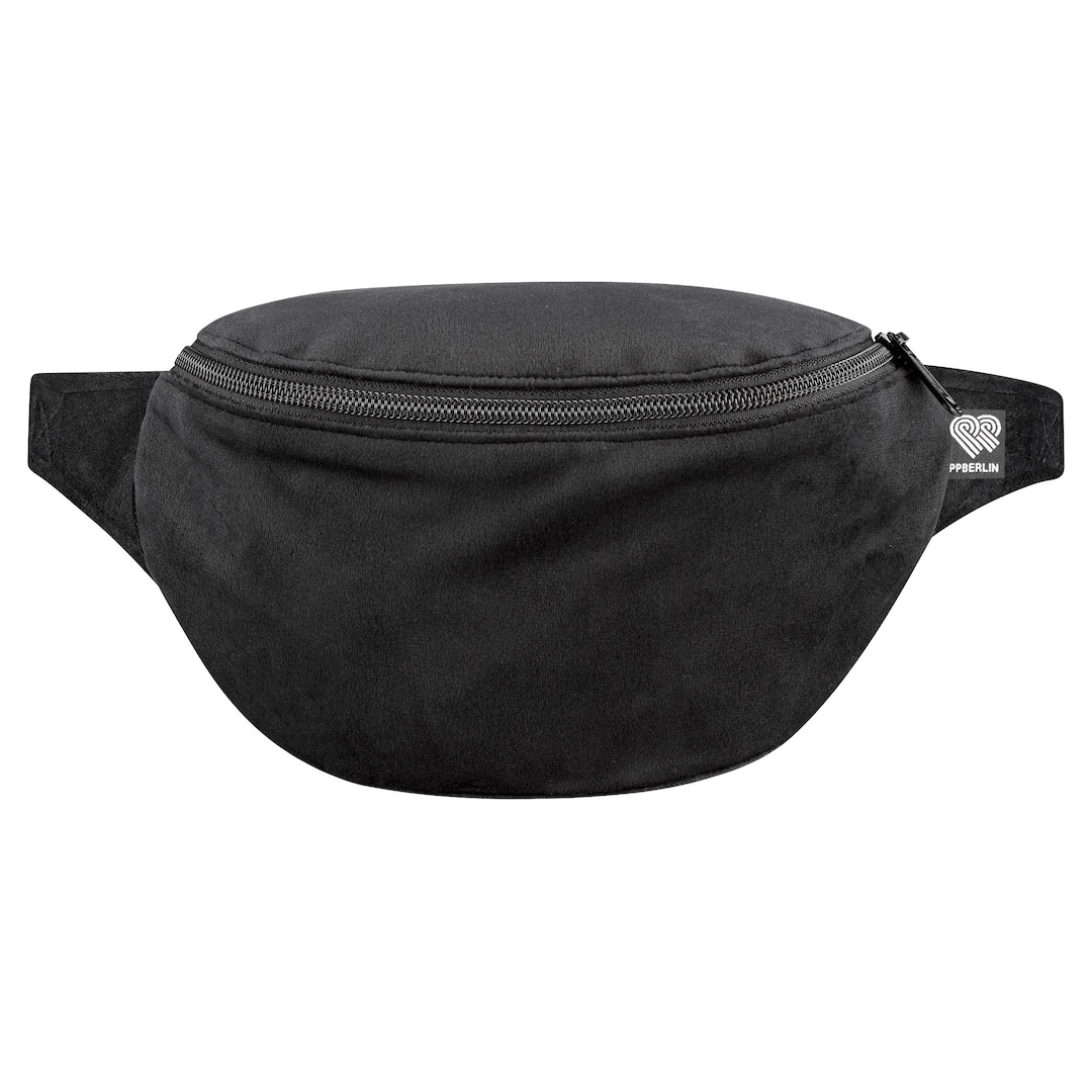 Bauchtasche Samt schwarz klassisch vegan made in Germany (Berlin