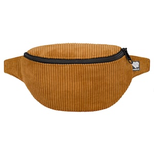 Bauchtasche Cord ocker klassisch vegan made in Germany (Berlin) Gürteltasche Damen Herren Crossbody Hipbag 2 Fächer