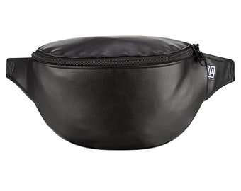 Fanny pack faux leather black classic women men unisex hip bag crossbody bag