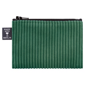 Etui klein Cord grün Mini Vegan Handgenäht in Berlin Geldbörse für Kinder Damen Herren Unisex Mini-Geldbörse Portemonnaies Bild 2