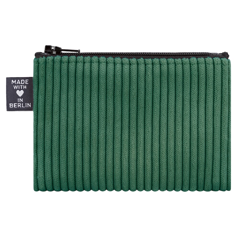 Case small corduroy green mini vegan hand-sewn in Berlin wallet for children women men unisex mini wallet wallets image 2