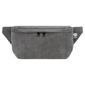Bauchtasche Cord Grau (groß, 3 Fächer) – geräumige Hipbag Crossbody Gürteltasche Damen Herren vegan fair made in Germany (Berlin)
