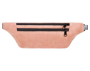 Bauchtasche Cord Rosa Flach Vegan Handgenäht in Berlin für Damen Herren Unisex Hipbag Umhängetasche Schultertasche Hüfttasche Crossbody Bag