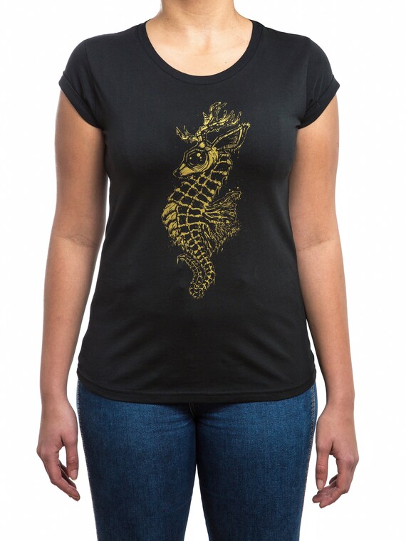 Fairtrade T Shirt In Organic Cotton M P Seahorse Etsy