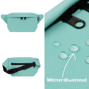 Wasserfeste Bauchtasche aus Softshell, Robuste Outdoor Gürteltasche, Crossbody Bag Damen & Herren mit 3 Fächern, große Hüfttasche eckig Bild 7