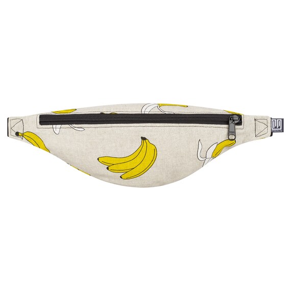 Sac banane en toile avec motif banane troit v g talien fait la