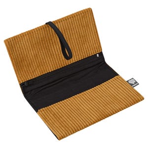 Tabaktasche Cord Ocker (6 Fächer) – Drehertasche Tabakbeutel Damen Herren vegan fair made in Germany (Berlin)