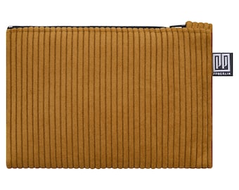 Etui Medium Corduroy Ocher Vegan Handsewn in Berlin Small pouch for children women men unisex wallets