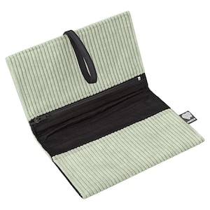 Cord Tobacco Pouch Mint (6 Pockets) – Rolling Tobacco Case, Vegan and Fair, Handmade in Berlin (Germany)